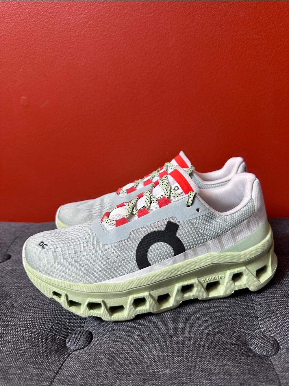 On Cloudmonster 2 Gray Green Athletic Running Shoes Women’s Size 7.0